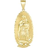 Religious Jewelry Blessed Our Lady of Guadalupe Miraculous Medal Pendant, 1.57"