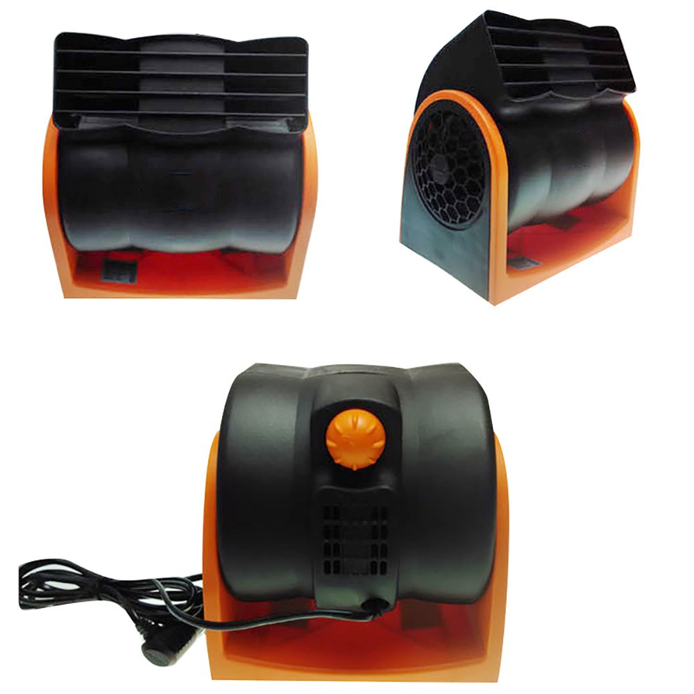 Pevor Car DC 24V Air Cooling Fan Auto Truck Vehicle SUV Adjustable Speed Silent Cooler Vent (Orange, 24v)