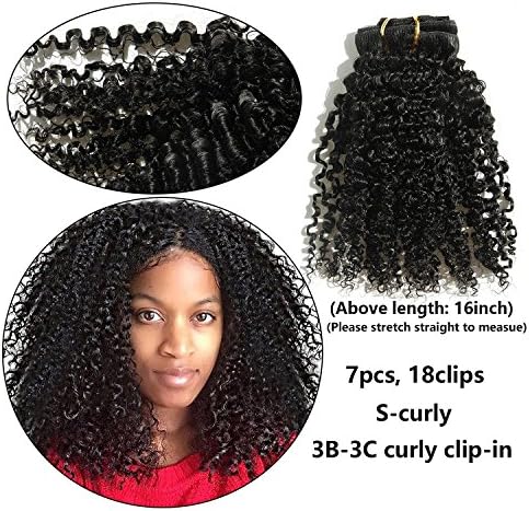 Ms Fenda Brazilian Remy Virgin Hair Kinky Curly Natural Color African American Clip In Hair Extensions 120Gram 7Pcs/Set (22", 120Gram/Set)