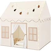 Senodeer Kids Play Tent Indoor: with Mat, Tassel Garland, Star Lights - Girl Tent Indoor Playhouse for Kids Toys for Boy Girl Birthday Gift