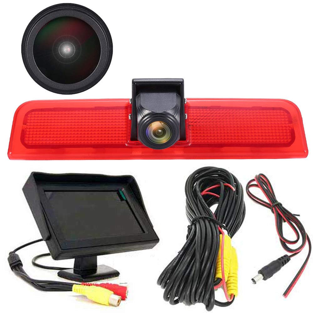 〔18mm Lens Camera + 4.3'' TFT LCD Monitor〕Car HD waterproof 3rd Brake Light Reverse Camera Kit for VW Caddy Life 2K Facelift III Kasten 2KA Kombi Cross maxi Tdi dritte 3 2003-2014 Bj