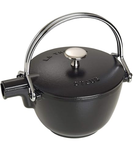 Amazon.com: Staub Cast Iron 1-qt Round Tea Kettle - Dark Blue