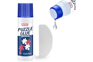 Nariolar Jigsaw Puzzle Glue Clear with Applicator Suitable for Fixing and Hanging Puzzles, Quick Drying, 4 Ounces
