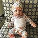 Newborn Baby Kids Girls Flower Print Polka Dots Tops+Pant+Hat Outfits 3pcs (6-12 Months, White)
