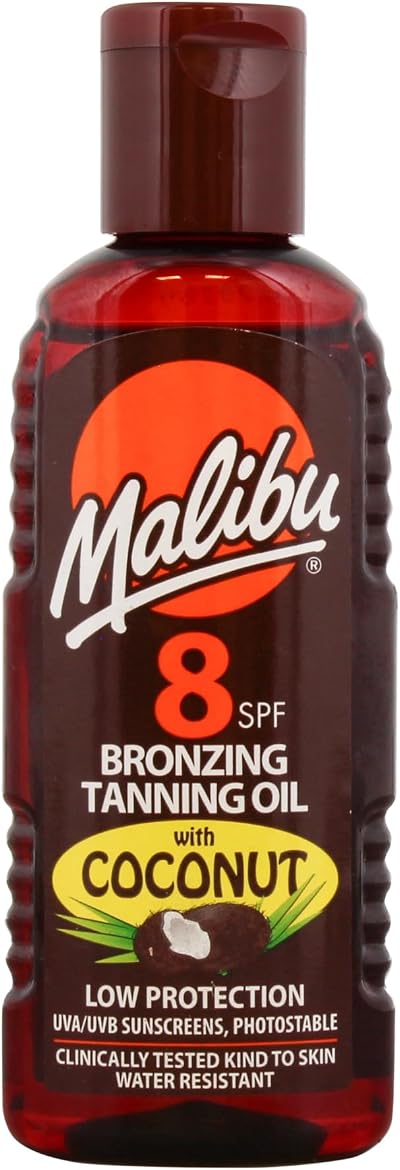 Malibu Sun SPF 8 Bronzing Tanning Oil with Coconut Oil 100ml