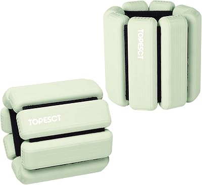 TOPESCT Adjustable Wrist Weights Set of 2 1 lb Each Olive Green Fitness Weights