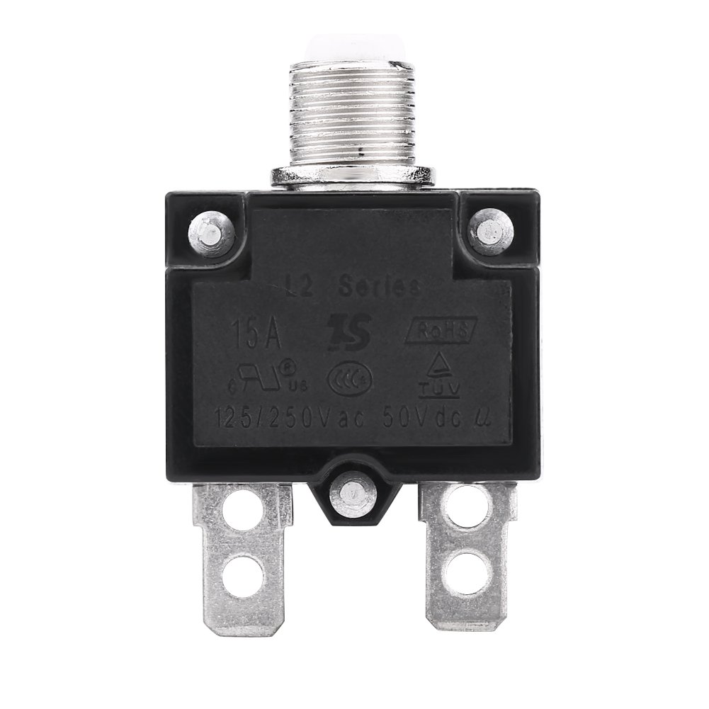 Thermal Reset Switch, AC 125/250V, Overload for Generator Overload 15A Standard
