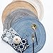 Round Table Placemats,Homcomoda Placemats for Kitchen Table Set of 6-15 Inch (Set of 6, Blue)