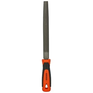 BLACK+DECKER BDHT22146 Steel 200mm 2nd Cut Half Round File (Orange)