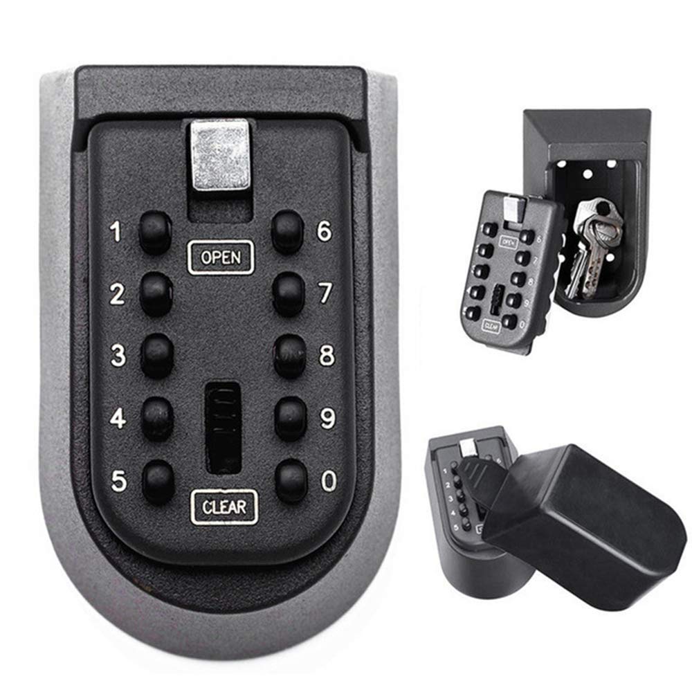 Dynasty Quality Outdoor Key Safe : Wall Mounted : Combination Code : Push Button Keys Lock with Cover : 13 x 7 x 7 cm