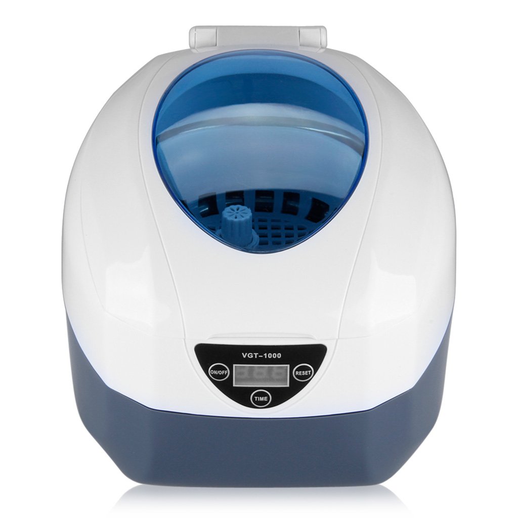 GT SONIC 750ml Digital Ultrasonic Cleaner for Jewellery, Dentures, Glasses, Disk, Coins and More, 40KHz 40W Ultrasonic Cleaning Machine with 5 Timer Setting, Stainless Steel Tank and Internal Basket