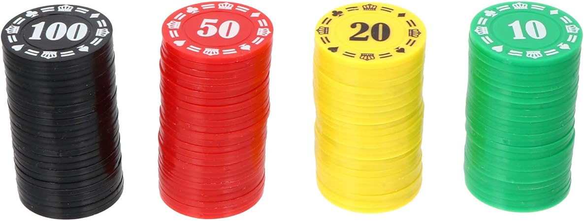 Amazon Nuobesty 100個のポーカーチップテキサスホールデムポーカーセットビンゴチップ カラーカウンター学習カウンターディスク教室で数学の活動を数える カジノチップ おもちゃ