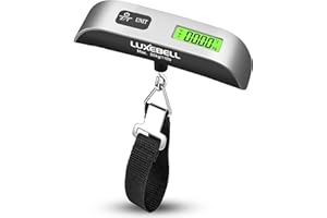 Luxebell Luggage Scale Portable Handheld Digital Suitcase Weight 110lbs Airplane Travel Essentials Gift LCD Backlight Temperature Sensor