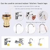 HONGCI Brass Indoor Mixer Tap Hose Connector 22mm to 24mm Adapter view 2