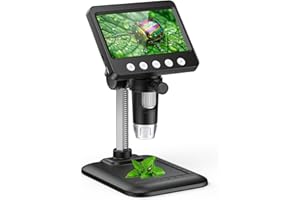 4.3" Digital Microscope for Adults, SKYEAR Coin Microscope 1000X Magnification with 8 Ajustable LED Fill Lights, USB Microsco