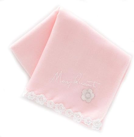 Amazon Co Jp Mary Quant マリークヮント ガーゼハンカチ コーラルピンク 婦人 刺繍 約46cm マリークワント マリクワ 1903 11 21 ビューティー