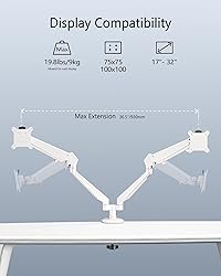 Ergounion Dual Monitor Mount for 2 Screens up to 32