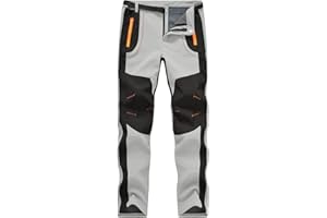 Rdruko Men's Snow Ski Pants Waterproof Insulated Winter Outdoor Snowboard Hiking Fleece Pants with Belt