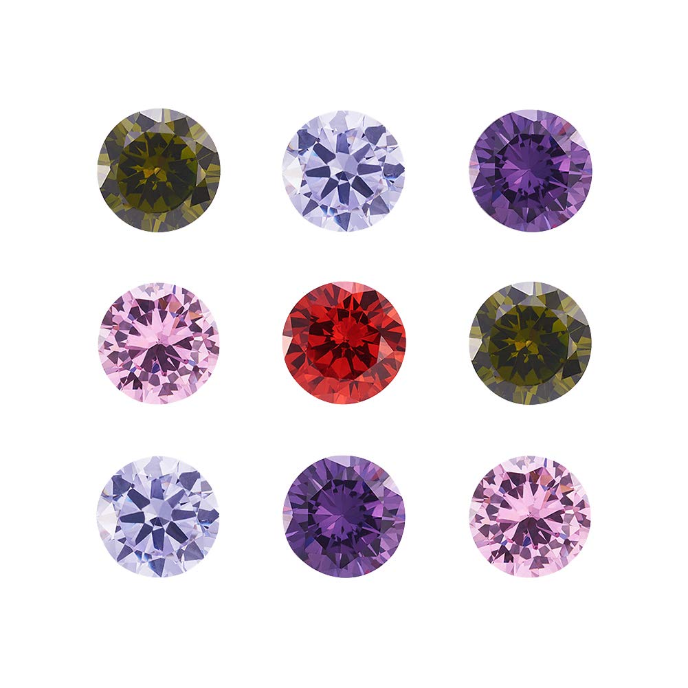 Craftdady 10pcs 10mm Cubic Zirconia Stone Colorful Loose CZ Rhinestone Faceted Cabochons for Earring Bracelet Pendants Jewelry DIY Craft Making