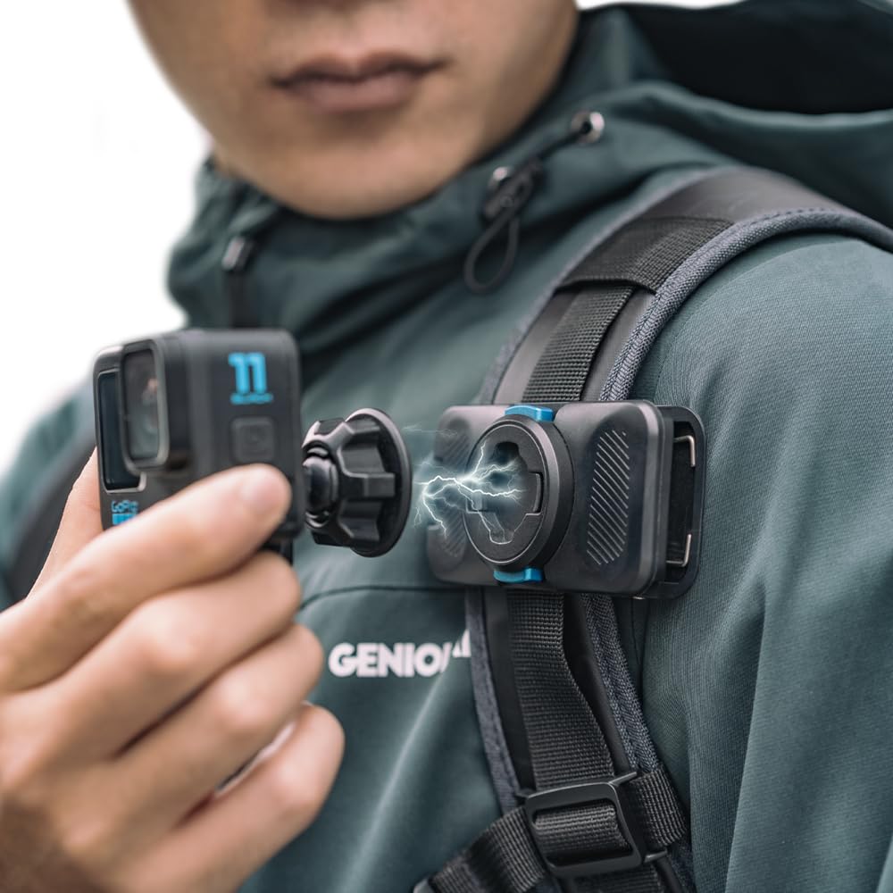 SUREWO Magnetic Quick Release Backpack Clip Mount for Go pro,360° Rotation Quick Clip Mount Compatible with Go Pro Hero 13,12,11,9,8,7,6,5,DJI Action 5 Pro/4/3 and More