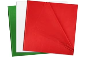AORZIT 50 Sheets Red, Green & White Tissue Paper Assortment 20" x 20" Christmas Wrapping Tissue Paper for Xmas Gift Bags Wine Bottles Packaging Decoration Party Supply (Green)
