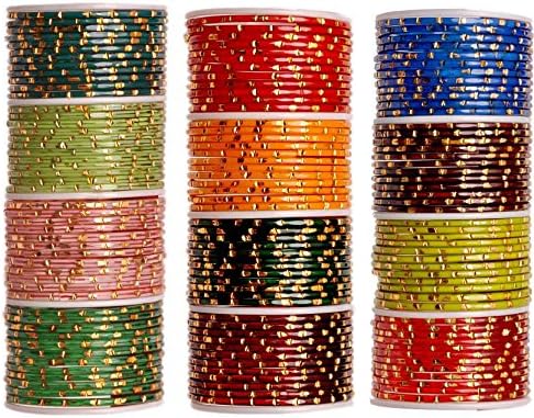 NewMakeInIndia Glass and Bangle Set for Women & Girls (Set of 12)
