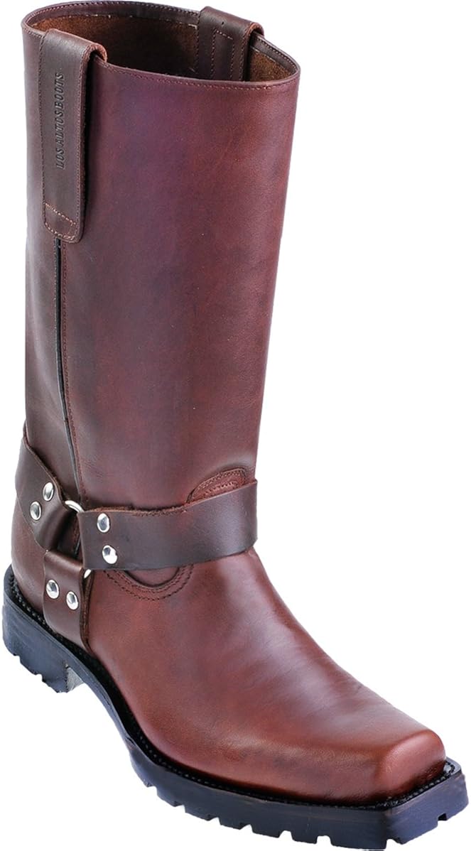 snare leather square toe platform boots