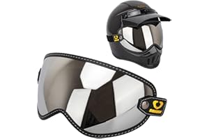 PUENTEMYS Retro Motorcycle Helmet Shield Bubble Visor, PC Goggles Lens Replacement For Off-Road Cruiser Motorcycle Helmet Bell Moto-3