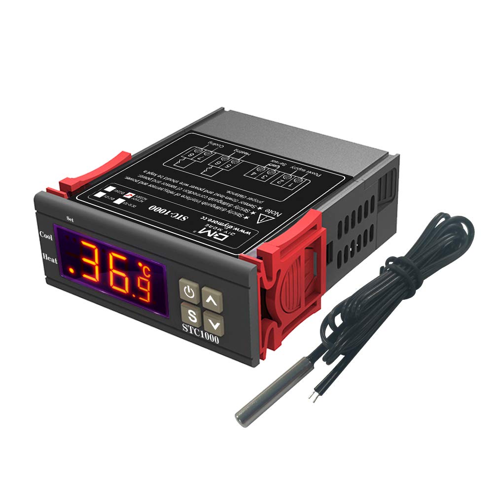 Aideepen STC-1000 Digital All-Purpose Temperature Controller AC 110V-220V 10A Heating Cooling Thermostat w/NTC Sensor