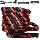 Battle Ropes with Anchor Kit and Nylon Protector Included - Fitness Undulation Rope Exercise - Cross Strength Training - Circuits Workout