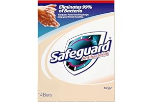 Safeguard 14 bars 4 ounce (113 gram) each beige washes away bacteria antibacterial soap bar