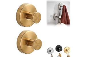 ToChair Luxe Hold No-Drill Hooks, 2024 New No Drill Suction Cup Hooks, Stainless Steel Waterproof Suction Cup Hooks, Suction Cup Hooks for Shower, Bathroom, Hanging Towels (Gold, 2 PCS)