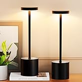 AUDLES Cordless Table Lamp – 2 Pack Rechargeable Table Lamps, 5000mAh Battery Operated Lamp with 3-Color Dimmable Light, Outdoor Table Lamp for Bedroom, Restaurant, Patio, Home Décor (Black)