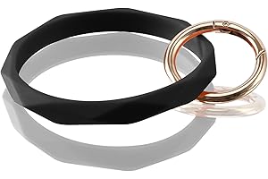 Huakan Key Ring Bracelet Keychain Silicone Bangle for Women and girls Diamond Shaped