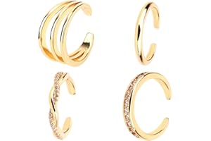 Mikovivi 4pcs Adjustable Toe Rings for Women, Open Toe Rings Set Simple CZ Triple Twist Crystal Band Elegant Summer Beach Foo