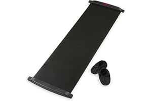 SPRI Slide Board (71" L x 20" W) with End Stops, Sliding Booties, Mesh Carrying Bag and Exercise Guide for Low Impact Balance Training (Skating, Hockey)