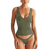 EasyGala Womens V Neck Tank Tops Sleeveless Double Lined Basic Tops Slim Fit Summer Going Out Tops Y2K Trendy Fashion