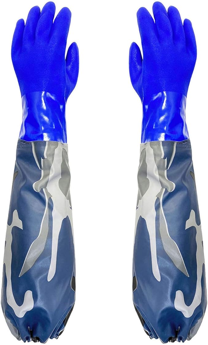 Longsleeved work gloves, rubber waterproof, oilproof, nonslip