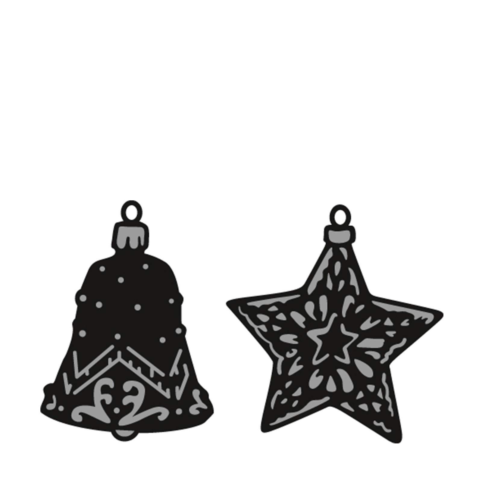 Marianne Design Craftables Tiny's Ornaments Star & Bell Die, Grey
