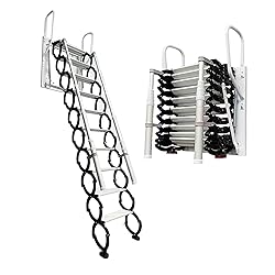13 Steps Wall-Mounted Folding Stairs, Extra Wider