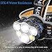 Headlamp Flashlight, 12000 Lumen Ultra Bright 6 LED Lamps Headlight with USB Rechargeable Batteries, 8 Modes Waterproof Head Lamp for Cycling Camping Fishing Hiking Jogging
