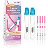 AnTester 2X Early Digital Pregnancy Test Kit + 4X hcg Test Strips 10mIU/mL,at-Home Pregnancy Test Kit for Women with Easy-to-Read Results