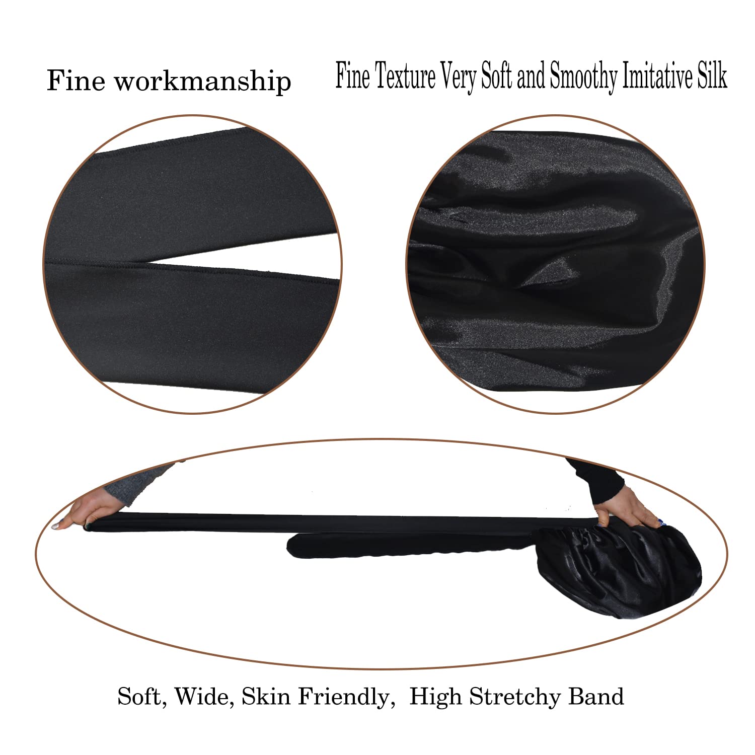 Bonnet Queen 2Pcs Pack Satin Bonnet Silk Bonnet for Sleeping Hair Bonnet with Tie Band Sleep Bonnet Night Cap for Women Curly Hair