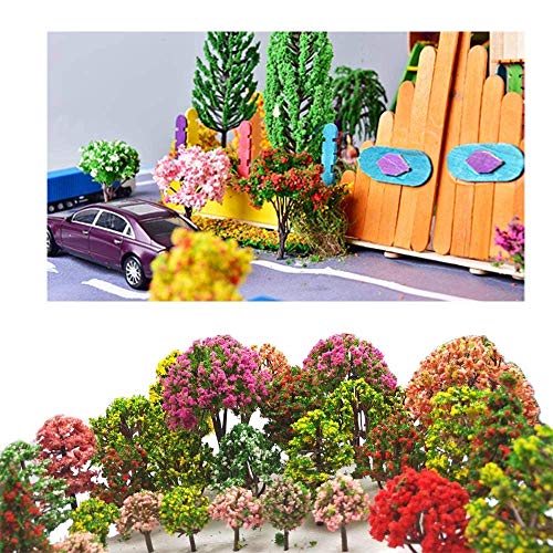 MOMOONNON 32 Pieces Model Trees 3.5cm - 10cm Mixed Model Tree Train Scenery Architecture Trees Fake Trees for DIY Crafts, Building Model, Scenery Landscape Natural Green - Image 3