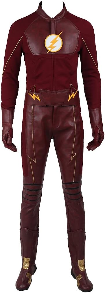 NTLCOS Men's Costume For The Flash Season 2 Barry Allen Halloween Uniform Outfit