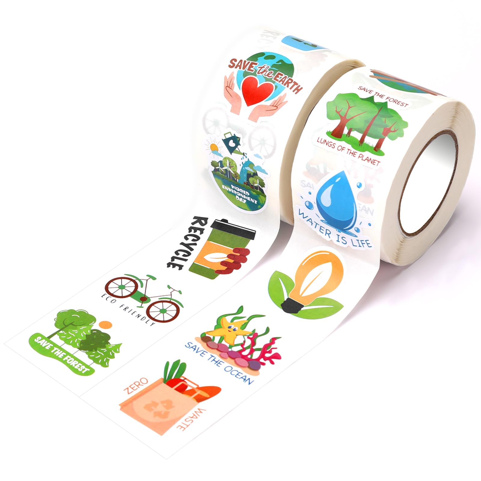 Photo 1 of AUGSUN 1000 Pcs Earth Day Stickers World Earth Day Rolls Save The Stickers for Kids 16 Styles Craft Supplies