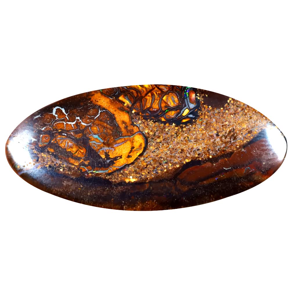 10.05 ct Oval Cabochon Shape (28 x 13 mm) Multi Color Australian Koroit Boulder Opal Natural Loose Gemstone