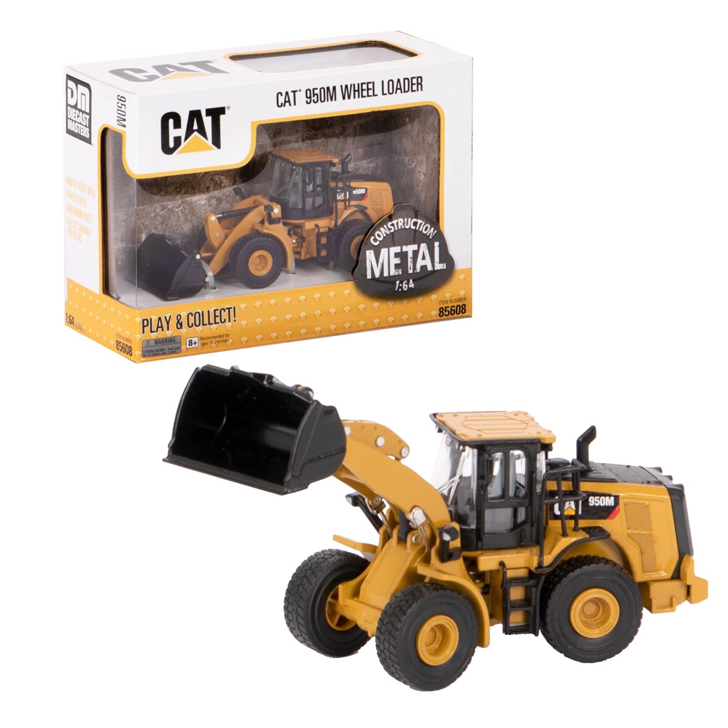 Diecast Masters 85608 Caterpillar Wheel Loader 950M Detailed CAT Construction Vehicle in Display Window Box, 1:64 Scale Approx. 13.5 x 4.6 x 5.6 cm, from 8 Years, Suitable for Collectors and as a Gift