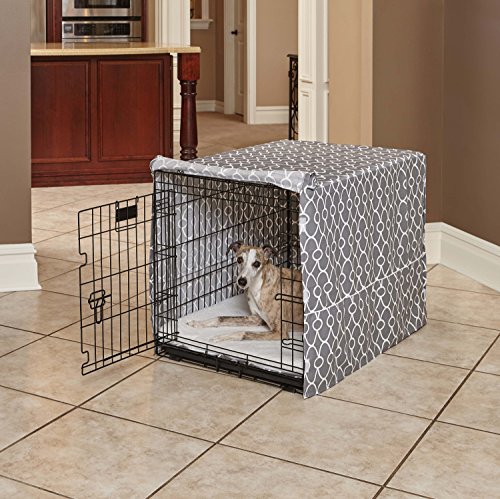 image for Midwest Homes for Pets Dog Crate Cover, Gray Geometric Pattern