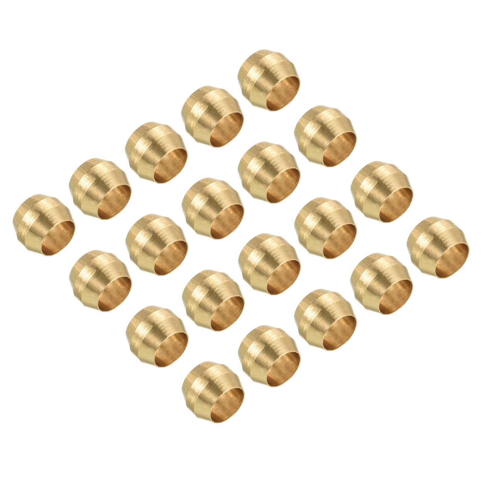 PATIKIL 4mm Tube Brass Compression Sleeve Ferrules, 20 Pack Brass Compression Fittings